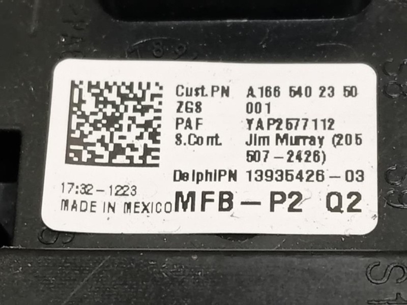 Scatola Fusibili A1665402350 Mercedes Classe ML W166 2012