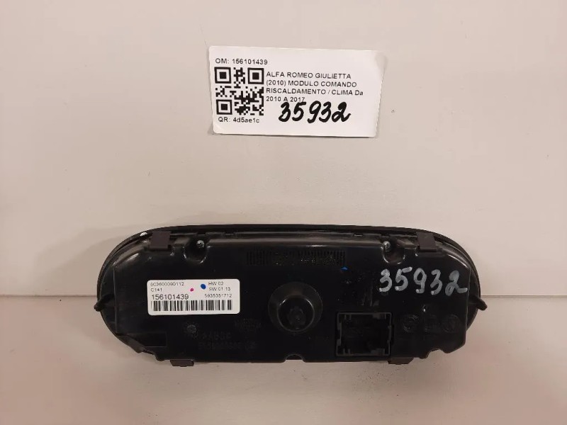 Modulo Comando Riscaldamento Clima 156101439 Alfa Romeo Giulietta 2010