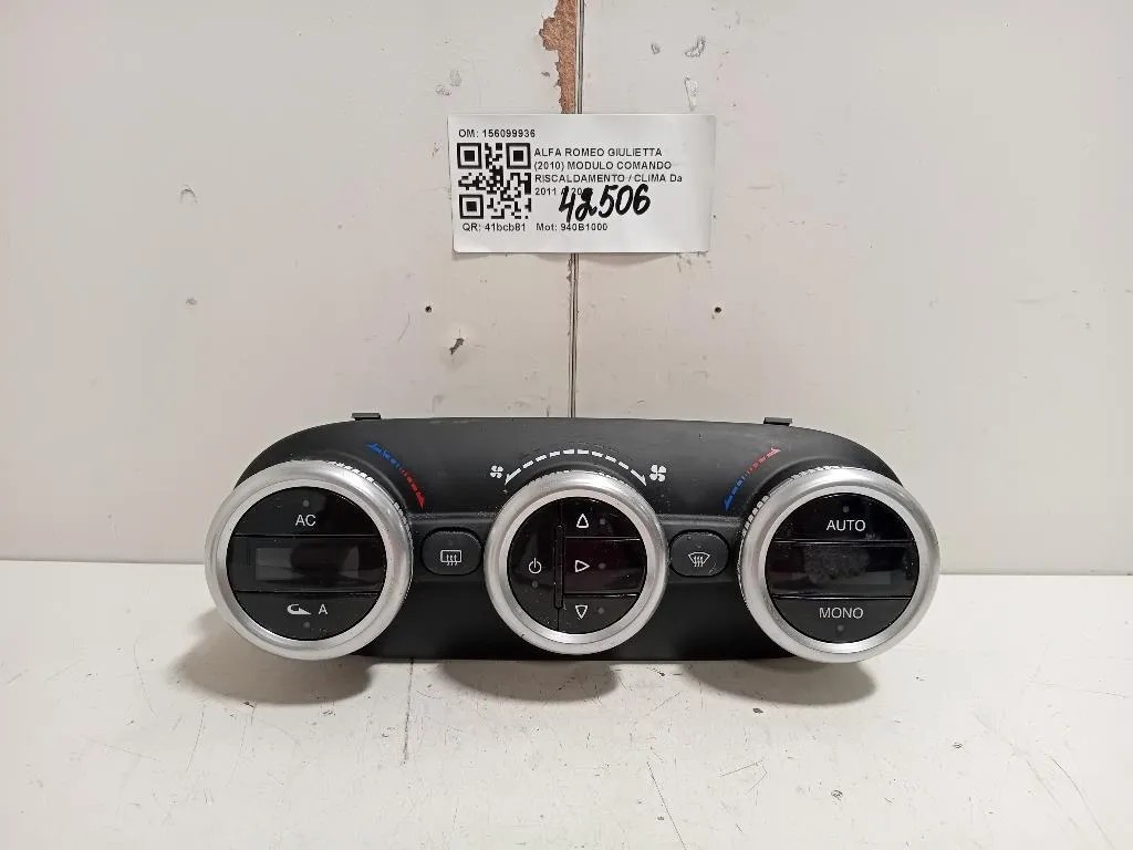 Modulo Comando Riscaldamento Clima 156099936 Alfa Romeo Giulietta 2010