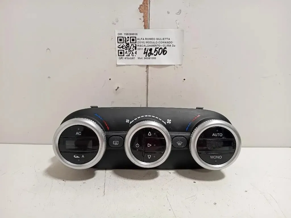Modulo Comando Riscaldamento Clima 156099936 Alfa Romeo Giulietta 2010