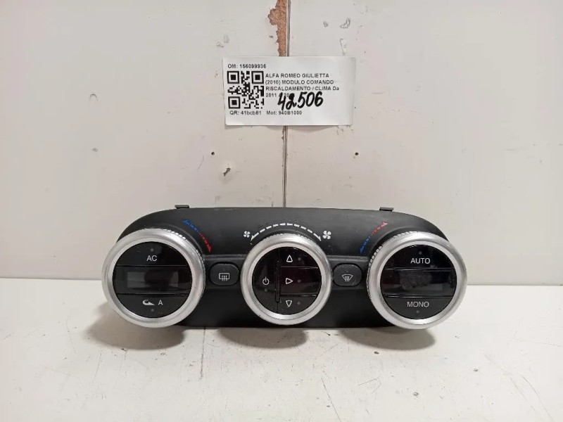 Modulo Comando Riscaldamento Clima 156099936 Alfa Romeo Giulietta 2010