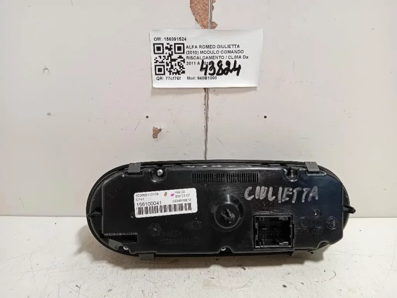 Modulo Comando Riscaldamento Clima 156091524 Alfa Romeo Giulietta 2010