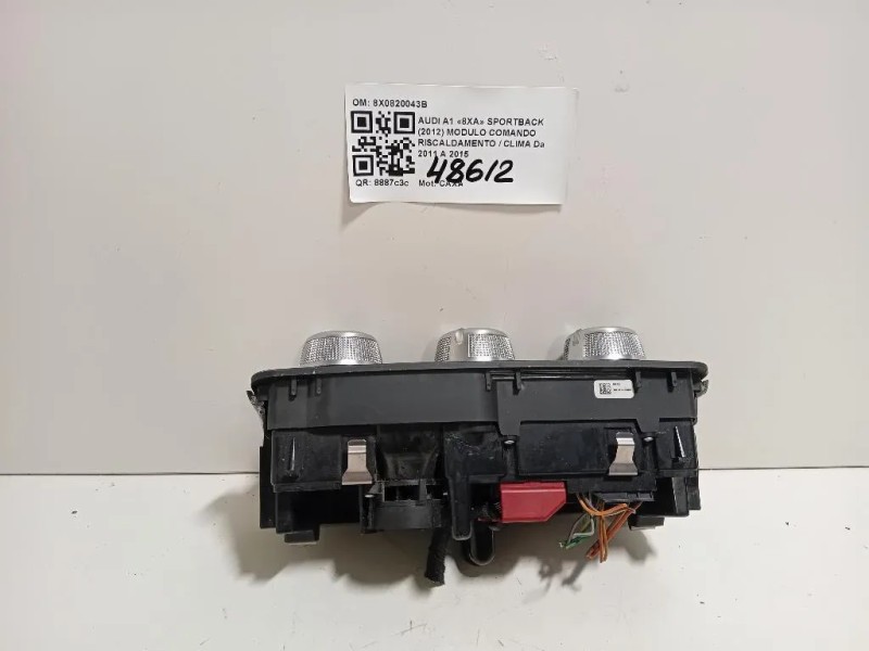 Modulo Comando Riscaldamento Clima 8X0820043B Audi A1 8XA Sportback 2012