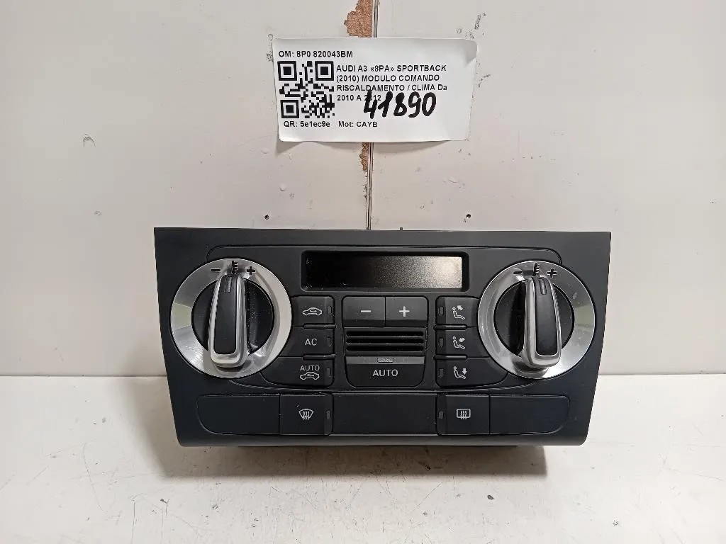 Modulo Comando Riscaldamento Clima 8P0 820043BM Audi A3 8PA Sportback 2010