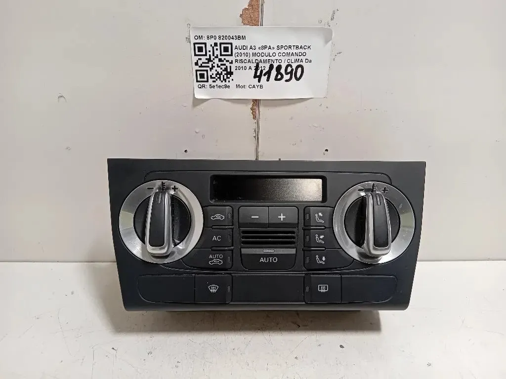 Modulo Comando Riscaldamento Clima 8P0 820043BM Audi A3 8PA Sportback 2010