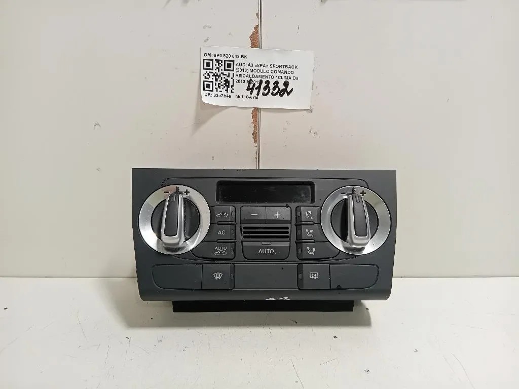 Modulo Comando Riscaldamento Clima 8P0 820 043 BK Audi A3 8PA Sportback 2010