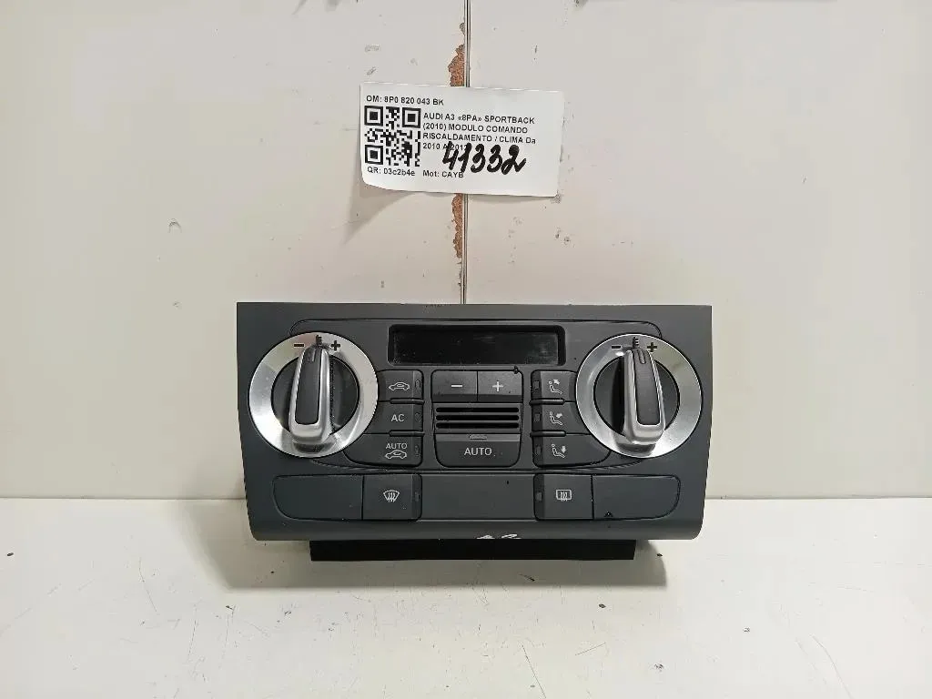 Modulo Comando Riscaldamento Clima 8P0 820 043 BK Audi A3 8PA Sportback 2010