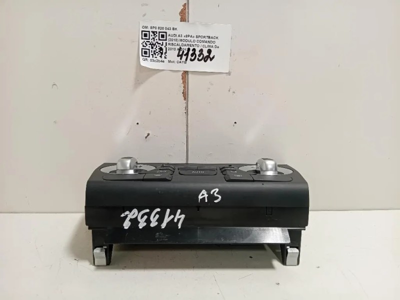 Modulo Comando Riscaldamento Clima 8P0 820 043 BK Audi A3 8PA Sportback 2010
