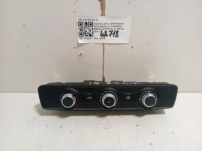 Modulo Comando Riscaldamento Clima 8V0820047D Audi A3 8VA Sportback 2012