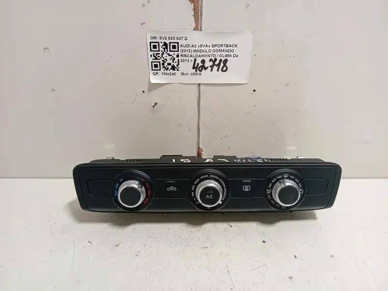 Modulo Comando Riscaldamento Clima 8V0820047D Audi A3 8VA Sportback 2012