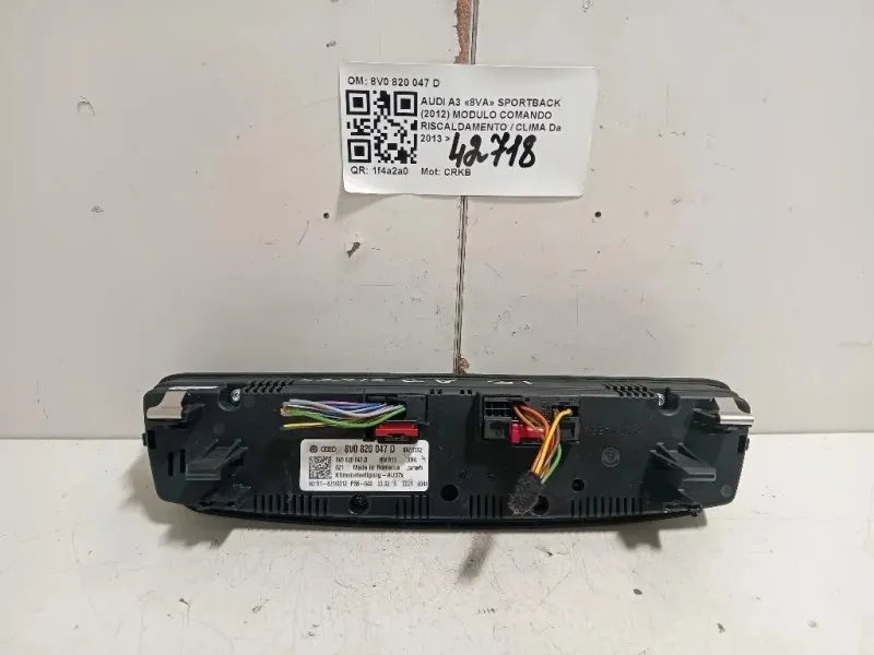 Modulo Comando Riscaldamento Clima 8V0820047D Audi A3 8VA Sportback 2012