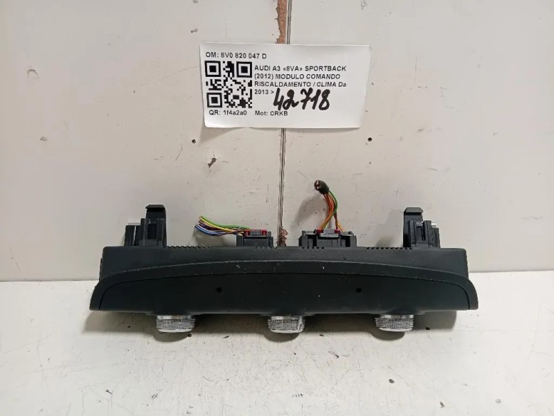 Modulo Comando Riscaldamento Clima 8V0820047D Audi A3 8VA Sportback 2012