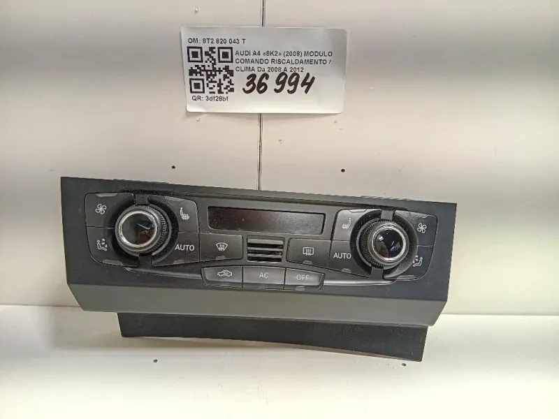 Modulo Comando Riscaldamento Clima 8T2 820 043 T Audi A4 8K2 2008
