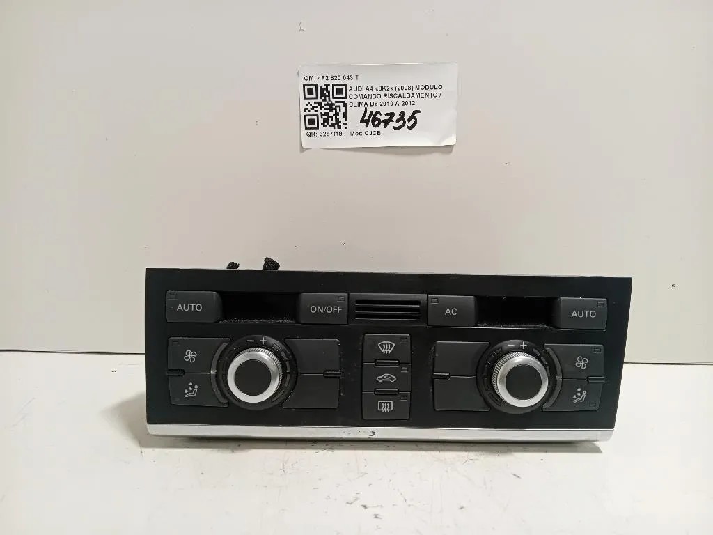 Modulo Comando Riscaldamento Clima 4F2 820 043 T Audi A4 8K2 2008
