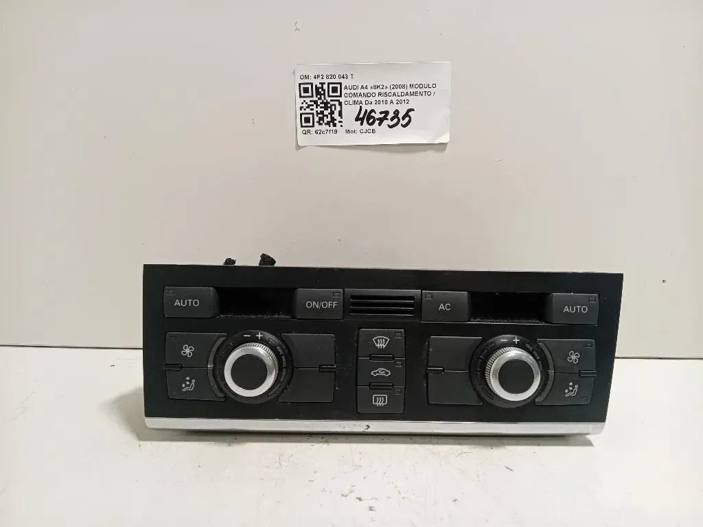 Modulo Comando Riscaldamento Clima 4F2 820 043 T Audi A4 8K2 2008