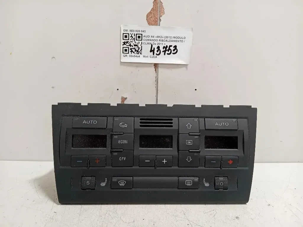 Modulo Comando Riscaldamento Clima 8E0 820 043 Audi A4 8K2 2012