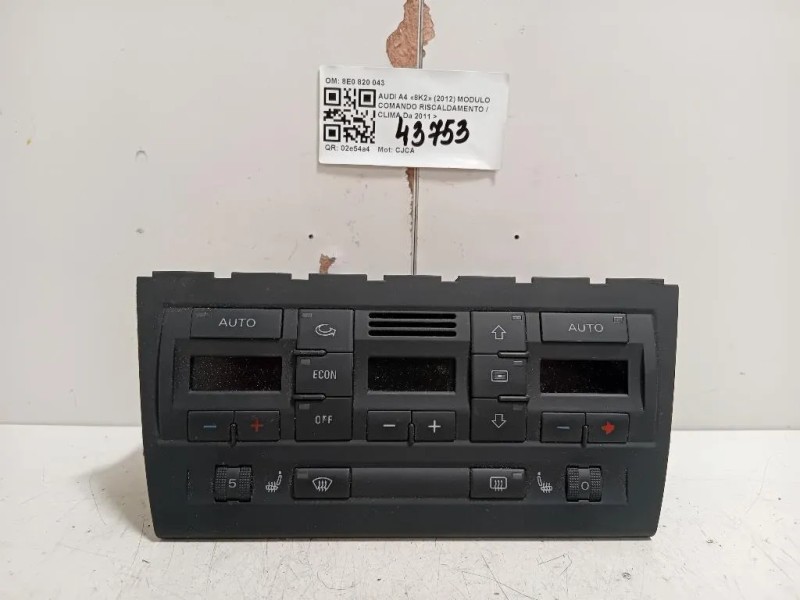Modulo Comando Riscaldamento Clima 8E0 820 043 Audi A4 8K2 2012