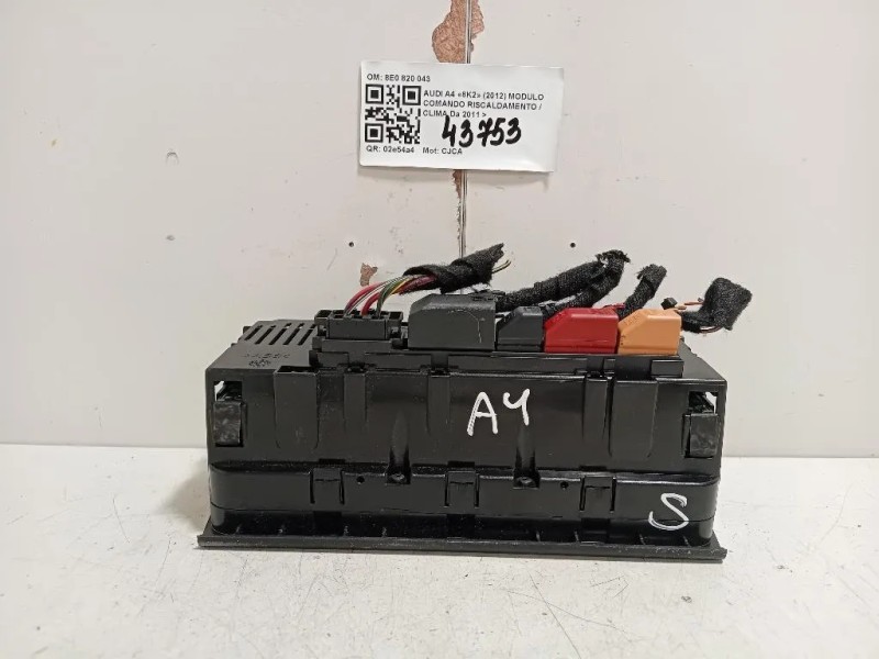 Modulo Comando Riscaldamento Clima 8E0 820 043 Audi A4 8K2 2012