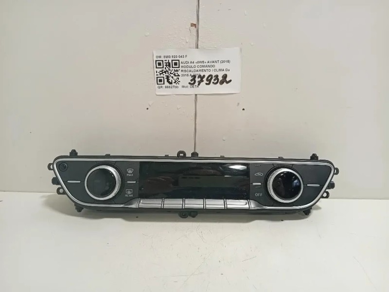 Modulo Comando Riscaldamento Clima 8W0820043F Audi A4 8W5 Avant 2015