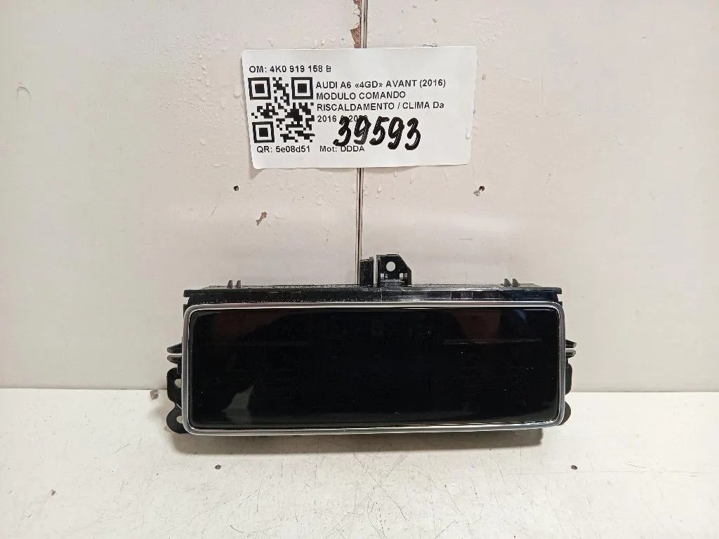 Modulo Comando Riscaldamento Clima 4K0919158B POSTERIORE Audi A6 4GD Avant 2016