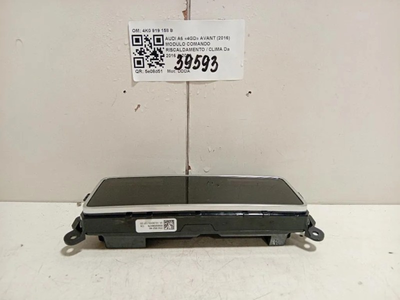 Modulo Comando Riscaldamento Clima 4K0919158B POSTERIORE Audi A6 4GD Avant 2016