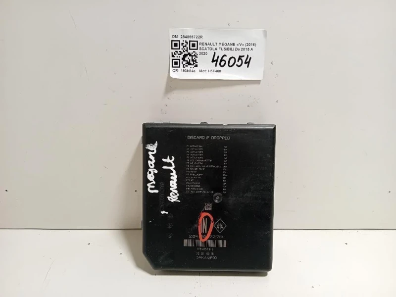 Scatola Fusibili 284866722R Renault Mégane IV 2016