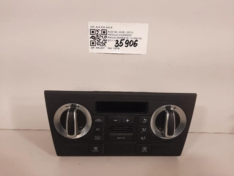 Modulo Comando Riscaldamento Clima 8U0820043B Audi Q3 8UB 2012