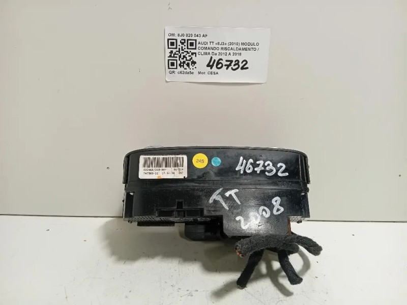 Modulo Comando Riscaldamento Clima 8J0 820 043 AF Audi TT 8J3 2010