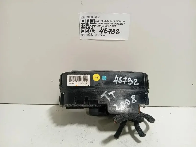Modulo Comando Riscaldamento Clima 8J0 820 043 AF Audi TT 8J3 2010