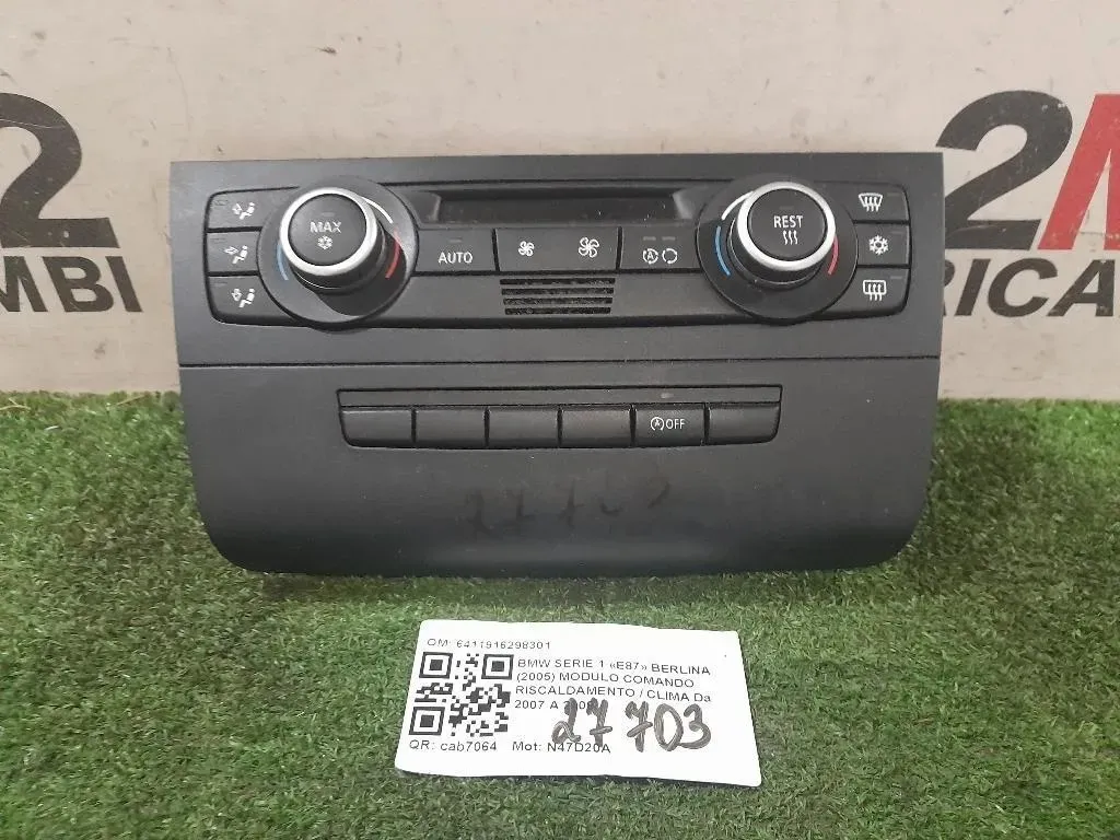 Modulo Comando Riscaldamento Clima 6411916298301 Bmw Serie 1 E87 Berlina 2005
