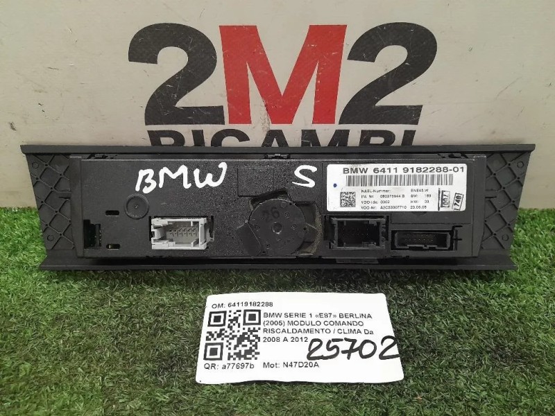 Modulo Comando Riscaldamento Clima 64119182288 Bmw Serie 1 E87 Berlina 2005