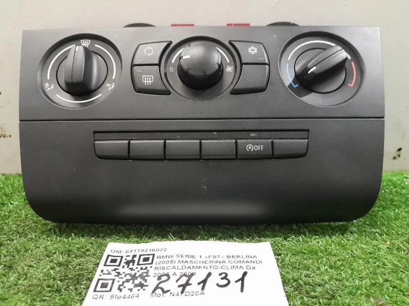 Modulo Comando Riscaldamento Clima 64119216022 Bmw Serie 1 E87 Berlina 2005
