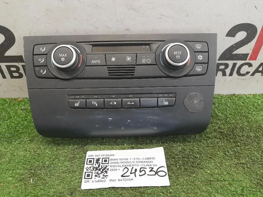 Modulo Comando Riscaldamento Clima 64119199260 Bmw Serie 1 E88 Cabrio 2005