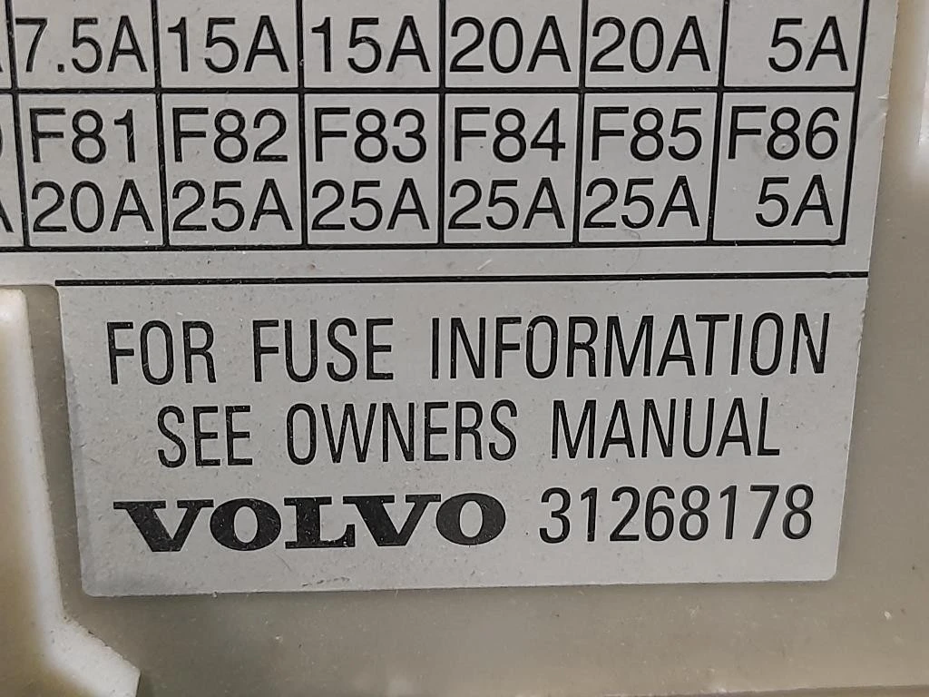 Scatola Fusibili 31254903 Volvo V60 I 2010