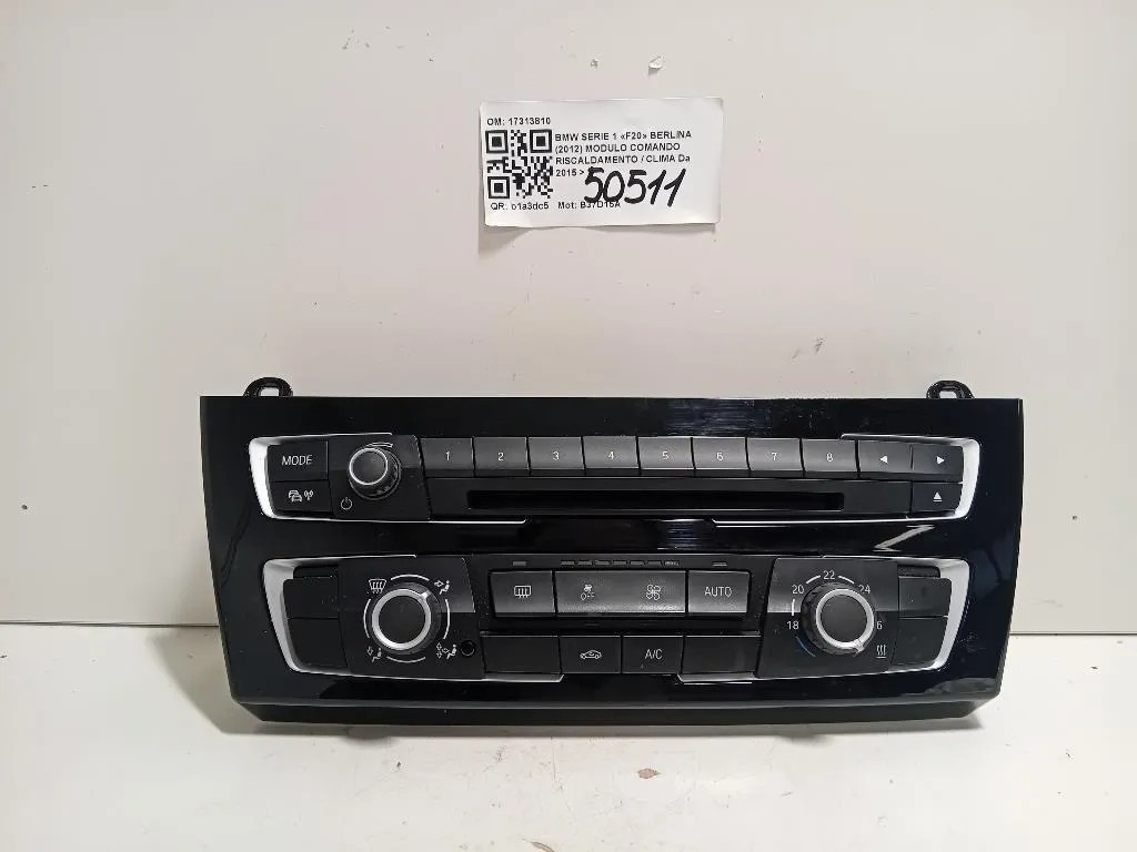 Modulo Comando Riscaldamento Clima 17313810 Bmw Serie 1 F20 Berlina 2012