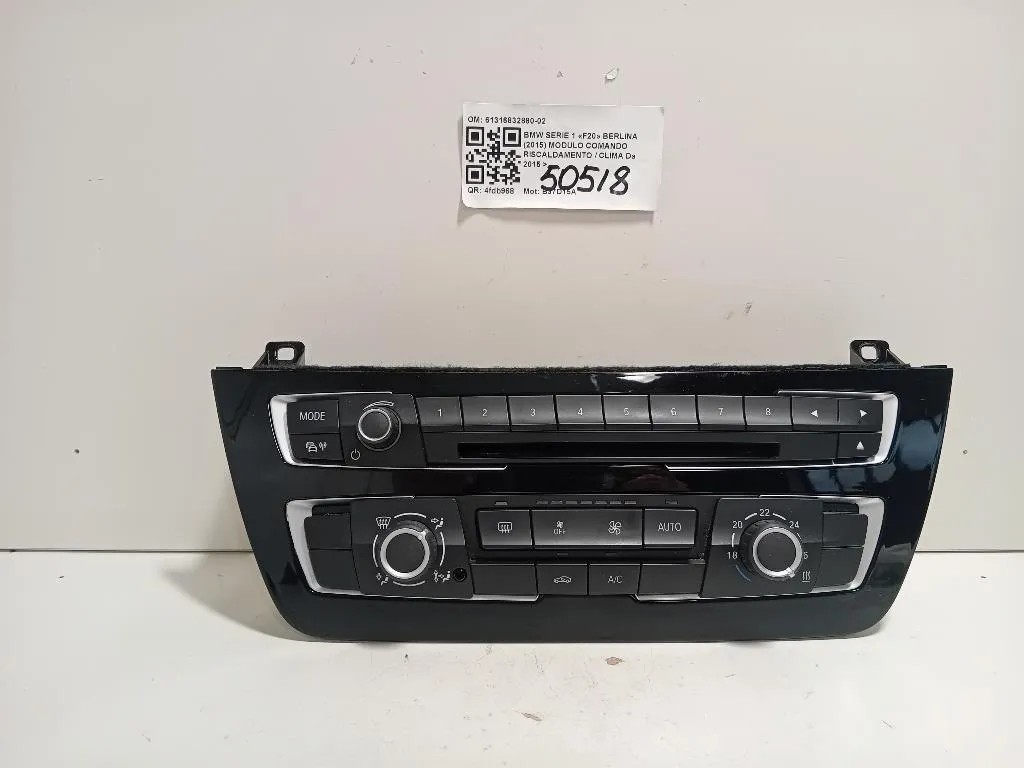 Modulo Comando Riscaldamento Clima 61316832880-02 Bmw Serie 1 F20 Berlina 2015