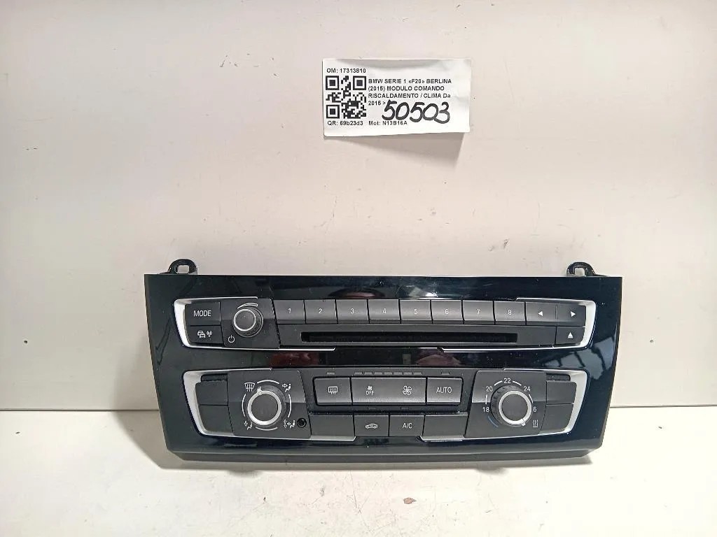 Modulo Comando Riscaldamento Clima 17313810 Bmw Serie 1 F20 Berlina 2015