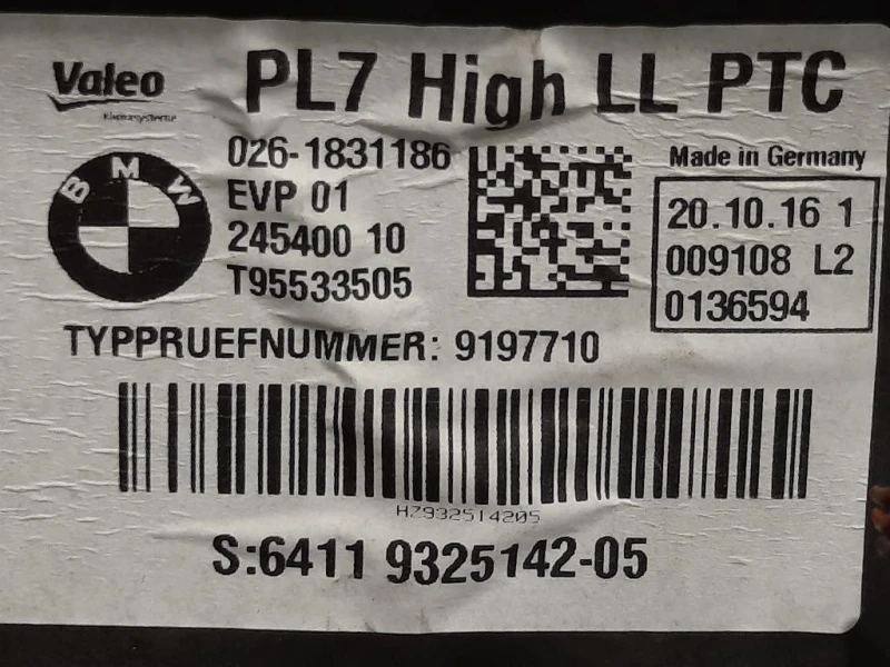 Scatola Riscaldamento 245400 10 Bmw Serie 3 F30 Berlina 2012