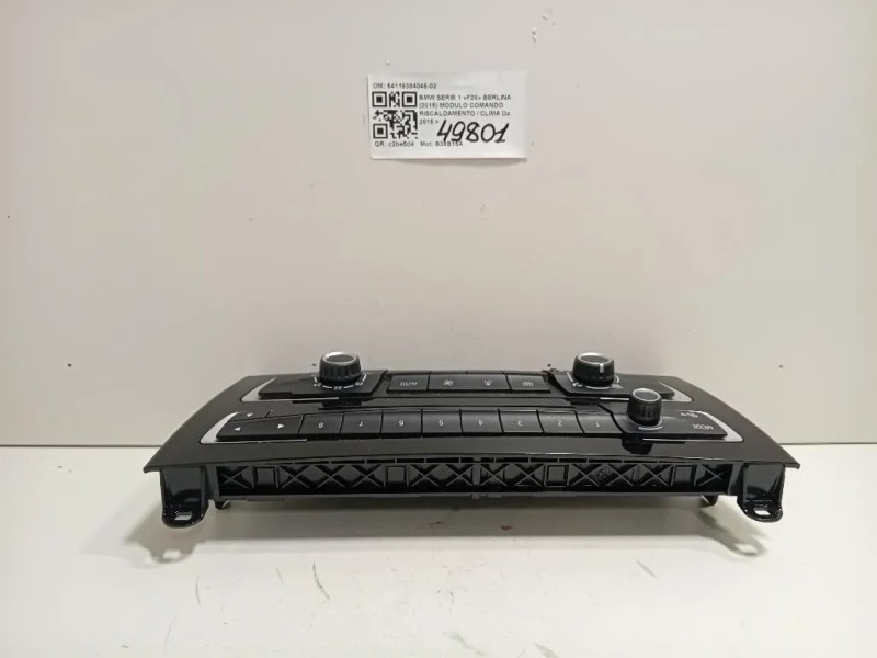 Modulo Comando Riscaldamento Clima 64119384046-02 Bmw Serie 1 F20 Berlina 2015