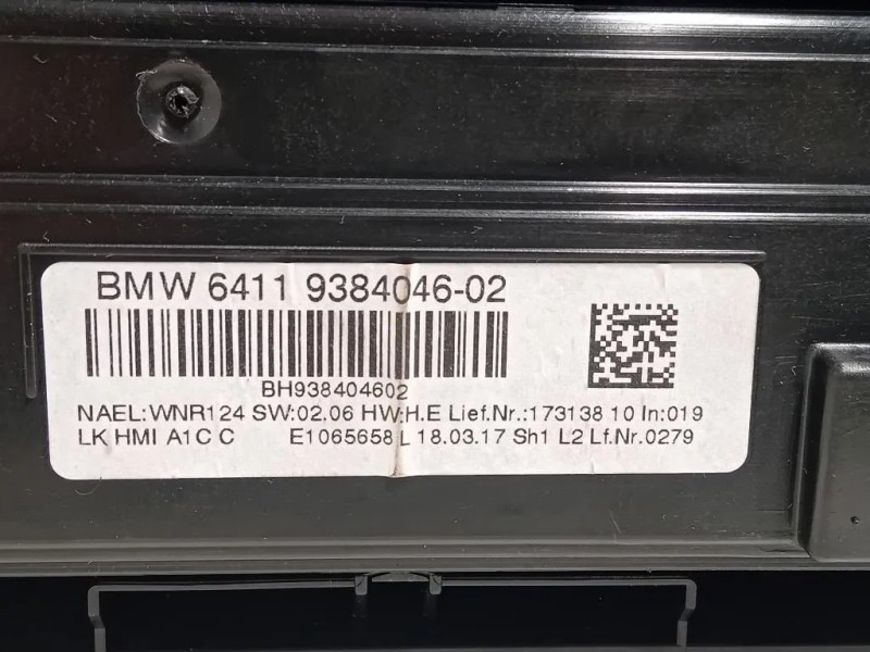 Modulo Comando Riscaldamento Clima 64119384046-02 Bmw Serie 1 F20 Berlina 2015