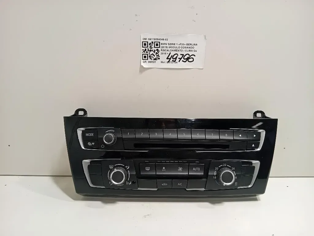 Modulo Comando Riscaldamento Clima 64119384046-02 Bmw Serie 1 F20 Berlina 2015