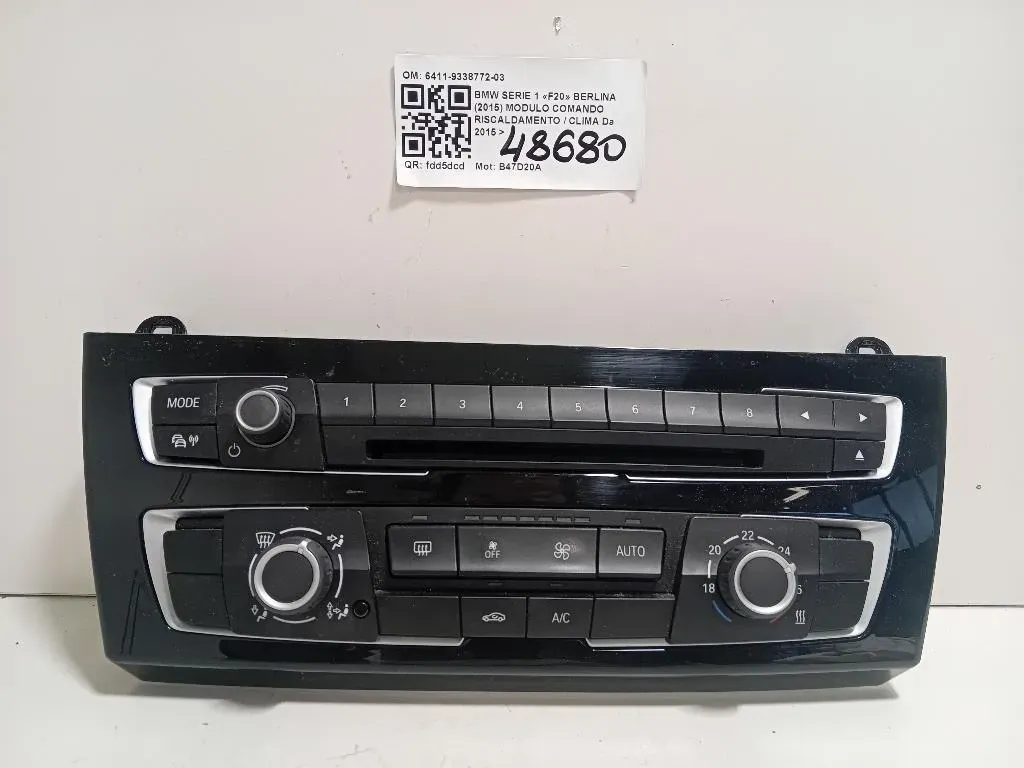 Modulo Comando Riscaldamento Clima 6411-9338772-03 Bmw Serie 1 F20 Berlina 2015
