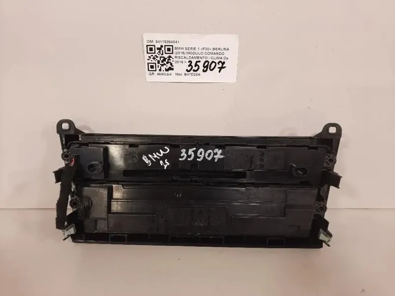 Modulo Comando Riscaldamento Clima 64119384041 Bmw Serie 1 F20 Berlina 2015