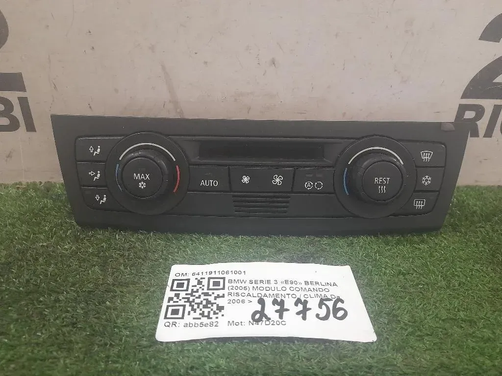 Modulo Comando Riscaldamento Clima 6411911061001 Bmw Serie 3 E90 Berlina 2005
