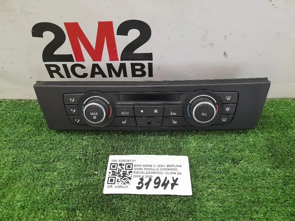 Modulo Comando Riscaldamento Clima 9250393-01 Bmw Serie 3 E90 Berlina 2005