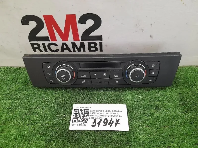Modulo Comando Riscaldamento Clima 9250393-01 Bmw Serie 3 E90 Berlina 2005