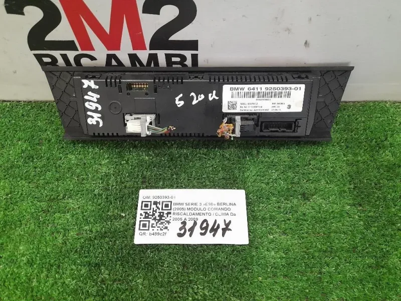Modulo Comando Riscaldamento Clima 9250393-01 Bmw Serie 3 E90 Berlina 2005