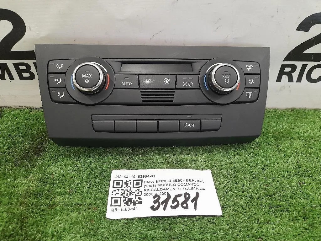 Modulo Comando Riscaldamento Clima 64119162984-01 Bmw Serie 3 E90 Berlina 2005