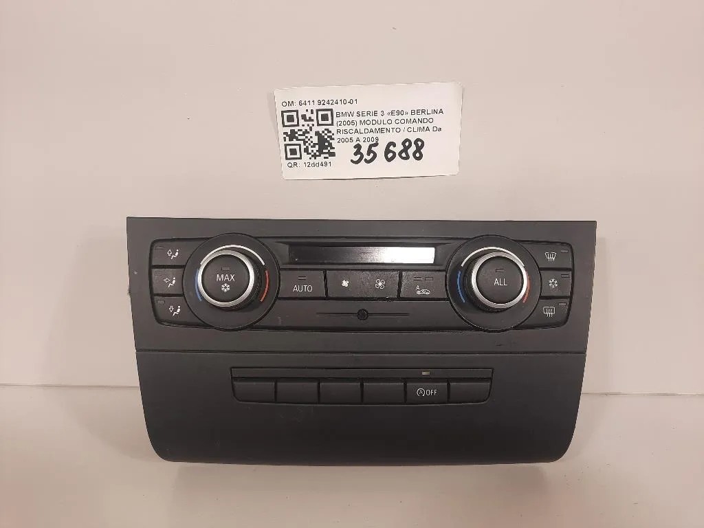 Modulo Comando Riscaldamento Clima 6411 9242410-01 Bmw Serie 3 E90 Berlina 2005