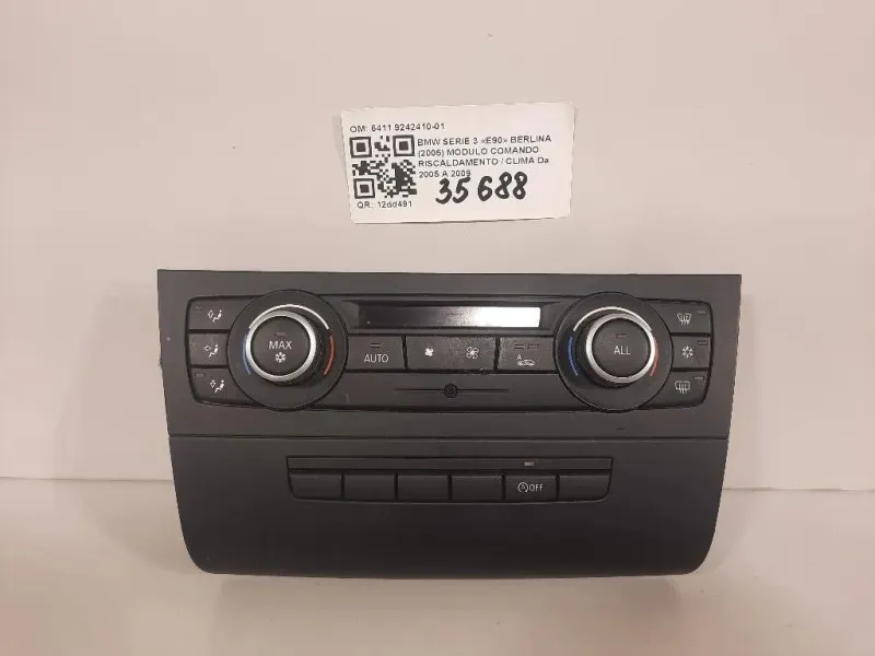 Modulo Comando Riscaldamento Clima 6411 9242410-01 Bmw Serie 3 E90 Berlina 2005